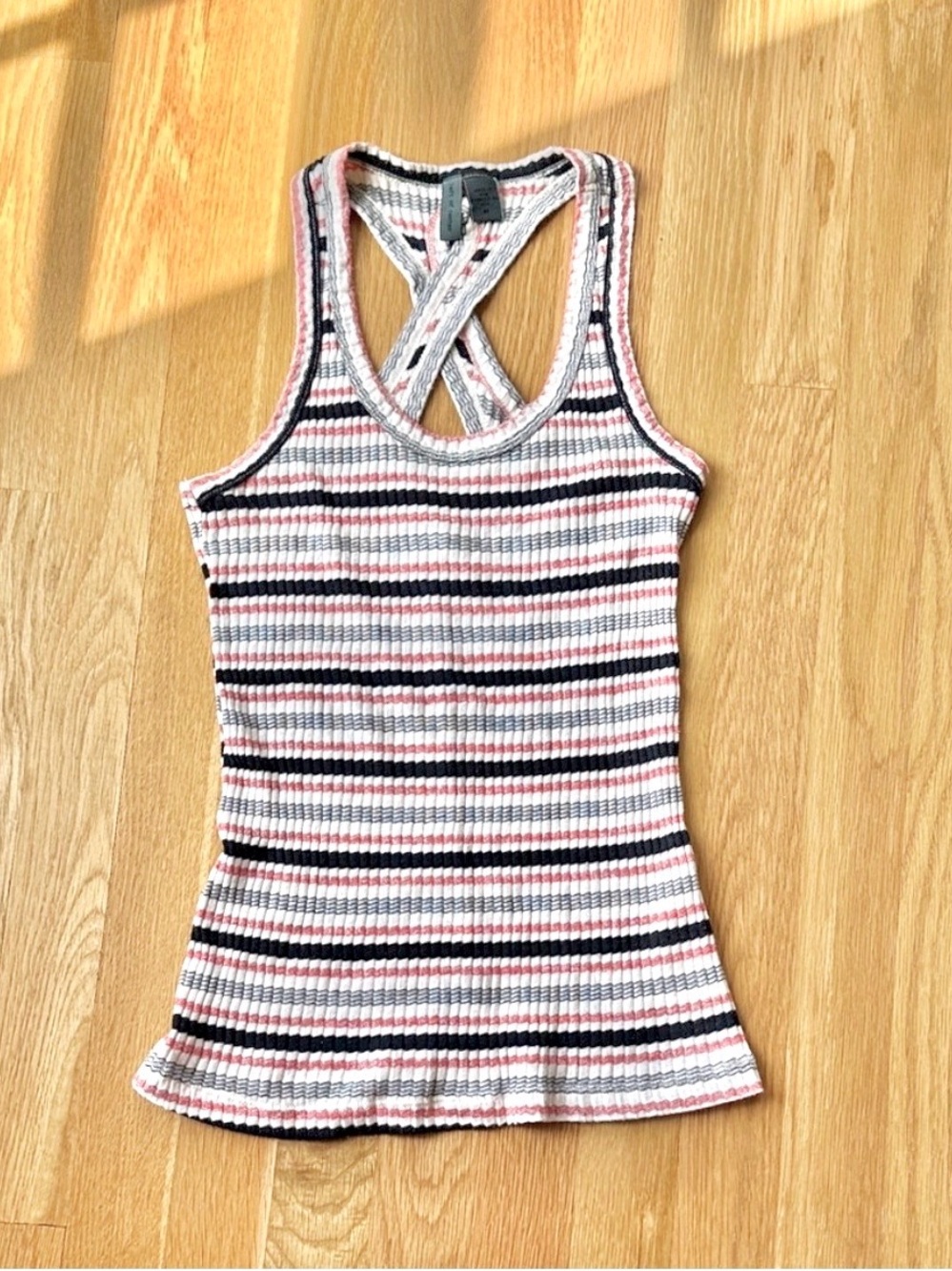 Left of Center Anthropologie Ribbed Striped Racerback Tank – Size M